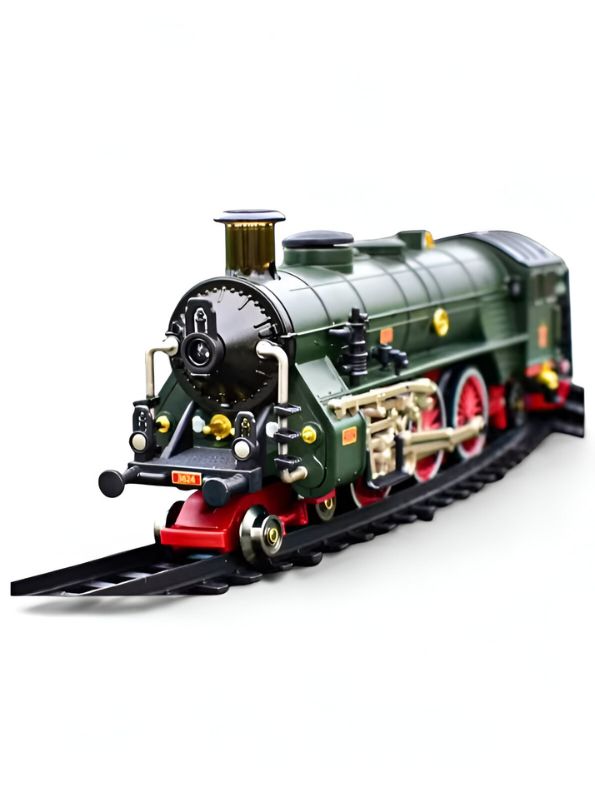 Electric Train Toy Set with Alloy Head & Tracks – Battery Operated Railway Train for Kids