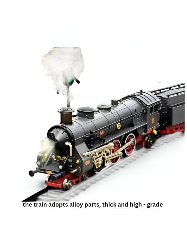 Electric Train Toy Set with Alloy Head & Tracks – Battery Operated Railway Train for Kids