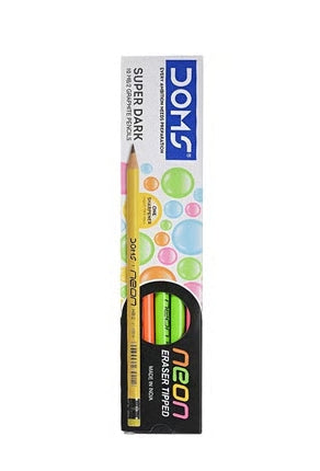 Dunlop neon pencil packaging with colorful design on a white background