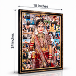 Collage of a bride in traditional attire with dimensions 18x24 inches.