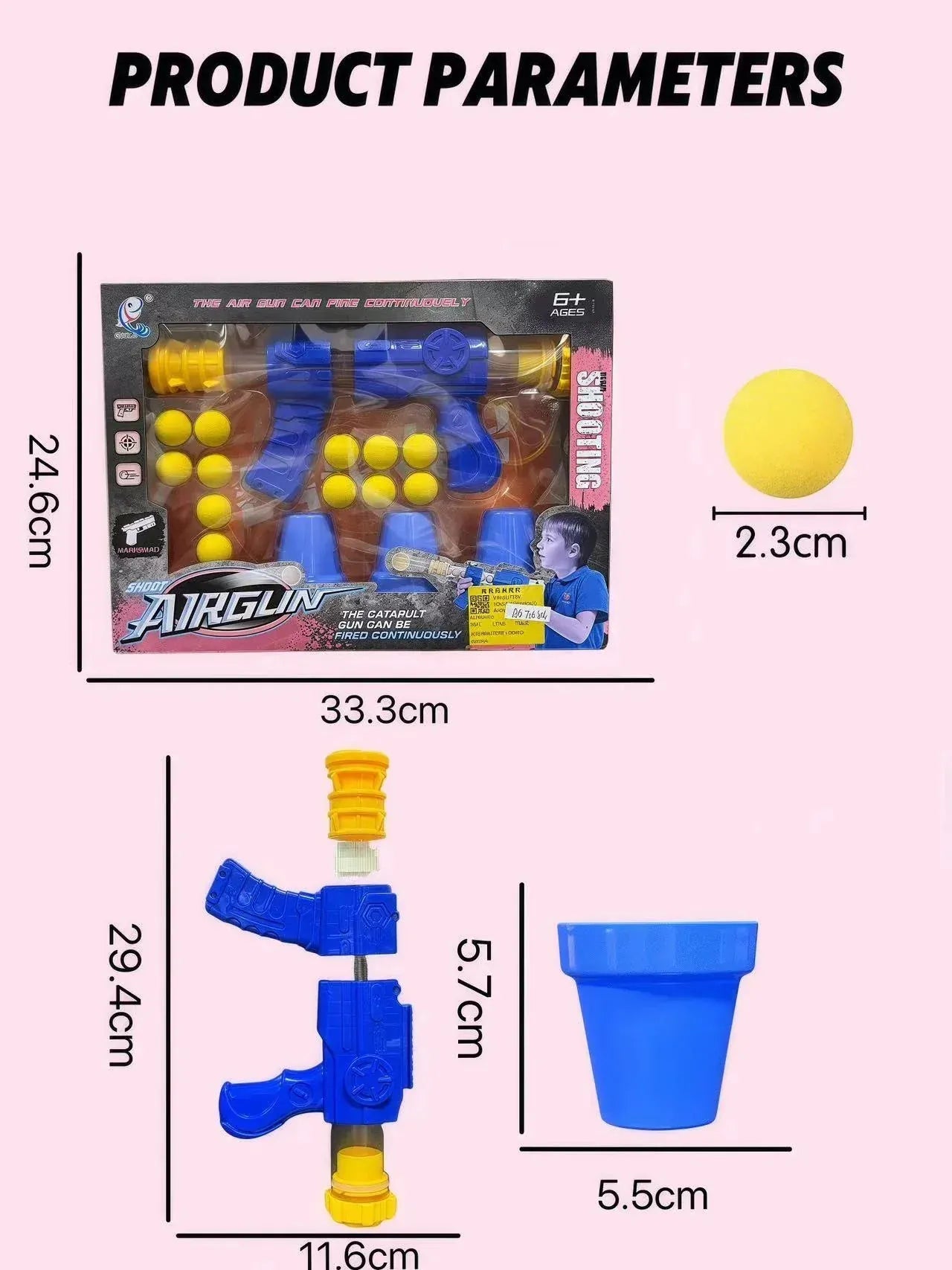 Air Powered Soft Bullet Target Game Toy Cup Motumal-motumal