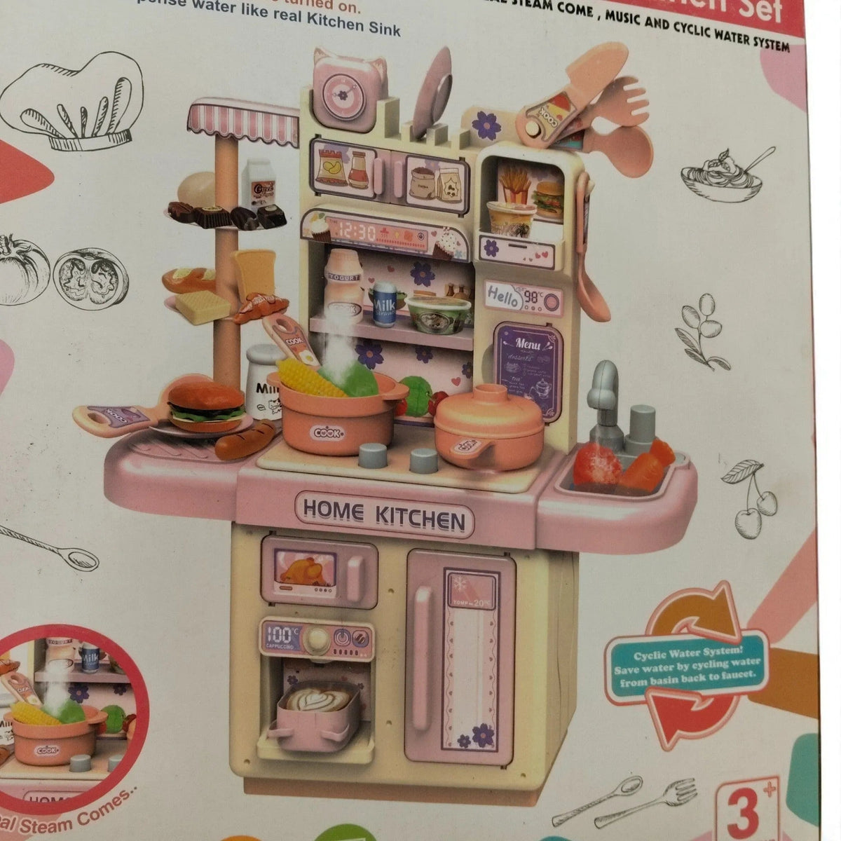 Annie Dream Kitchen Pretend Play Toy Real Steam Music Motumal-motumal