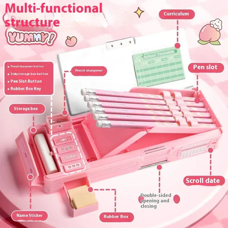 Automatic Pencil Case Deformation Large Capacity Storage Motumal-motumal