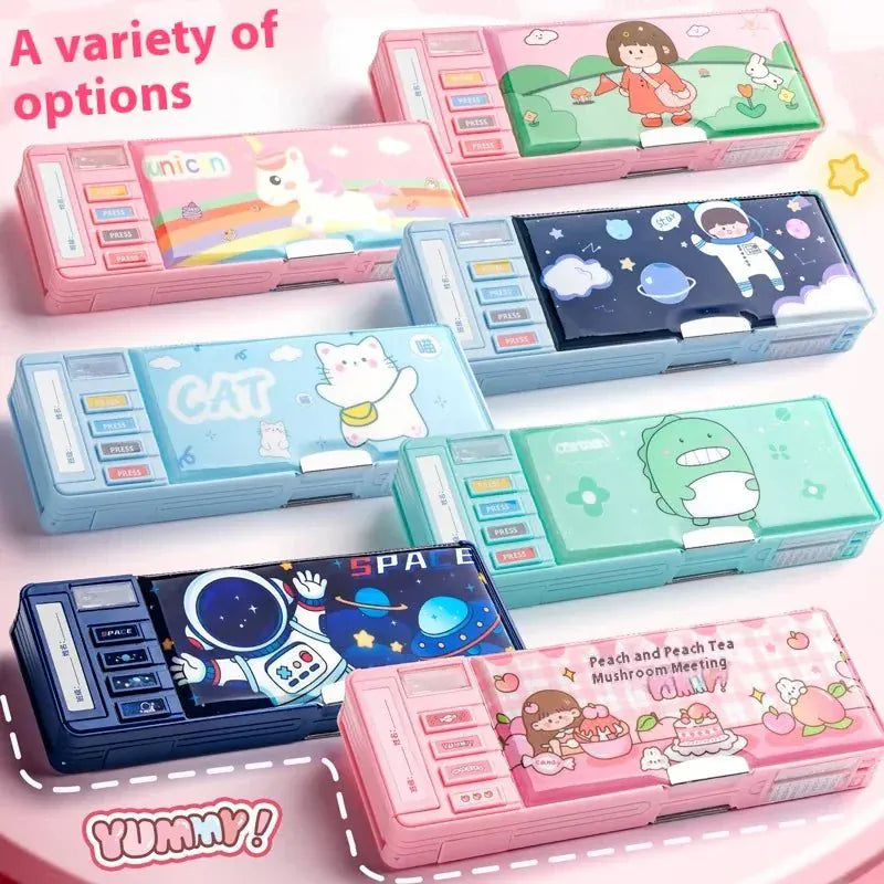 Automatic Pencil Case Deformation Large Capacity Storage Motumal-motumal