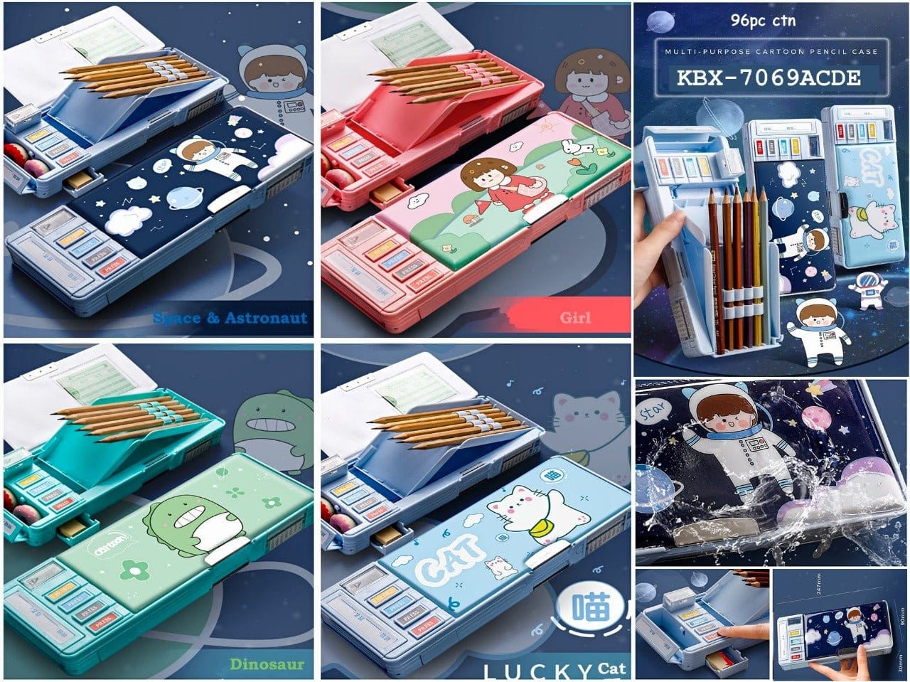 Automatic Pencil Case Deformation Large Capacity Storage Motumal-motumal