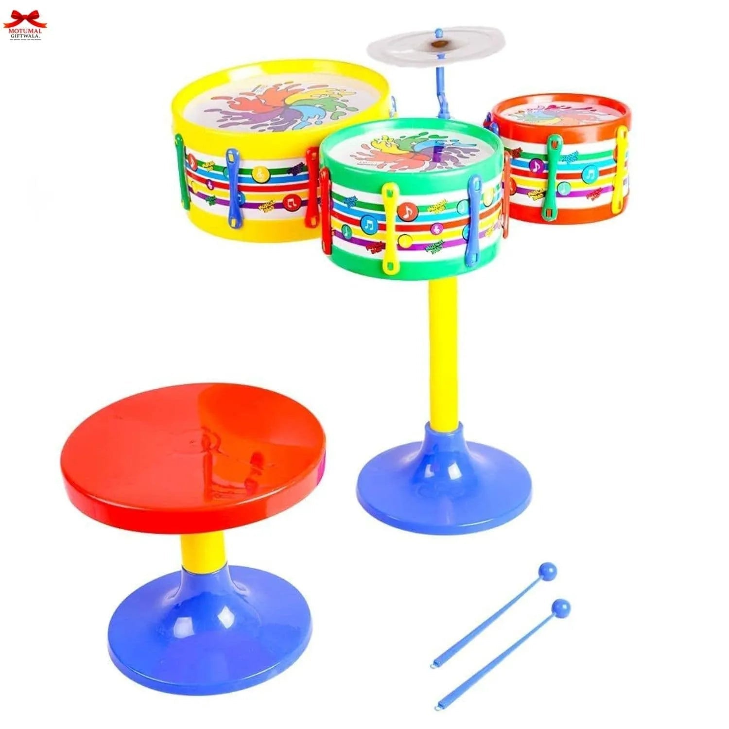 AVIS Jazz Drum Kit Kids Brightly Colored Musical Toy Motumal-motumal