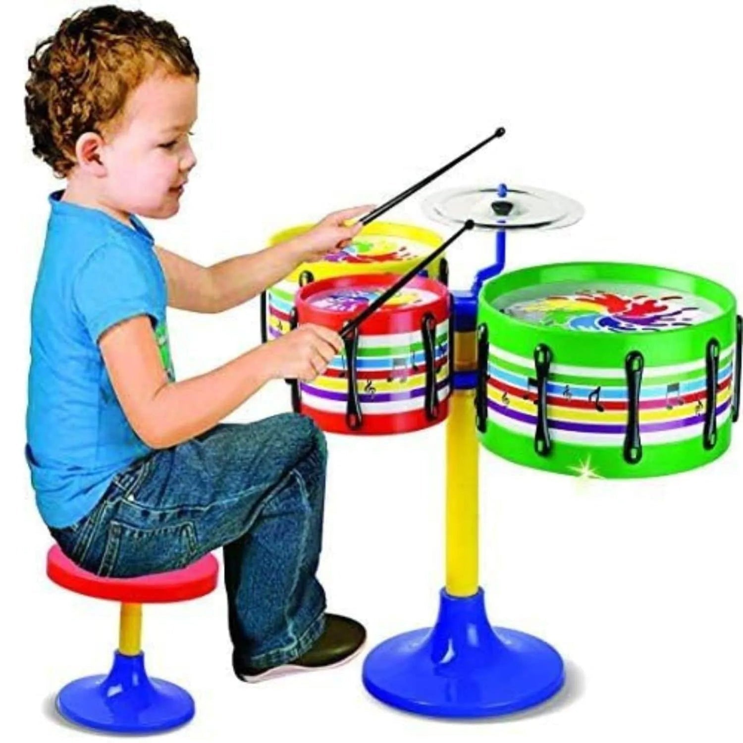 AVIS Jazz Drum Kit Kids Brightly Colored Musical Toy Motumal-motumal