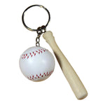 Baseball Keychain Pendant Mini Wood Bat Charm Gift Motumal-motumal