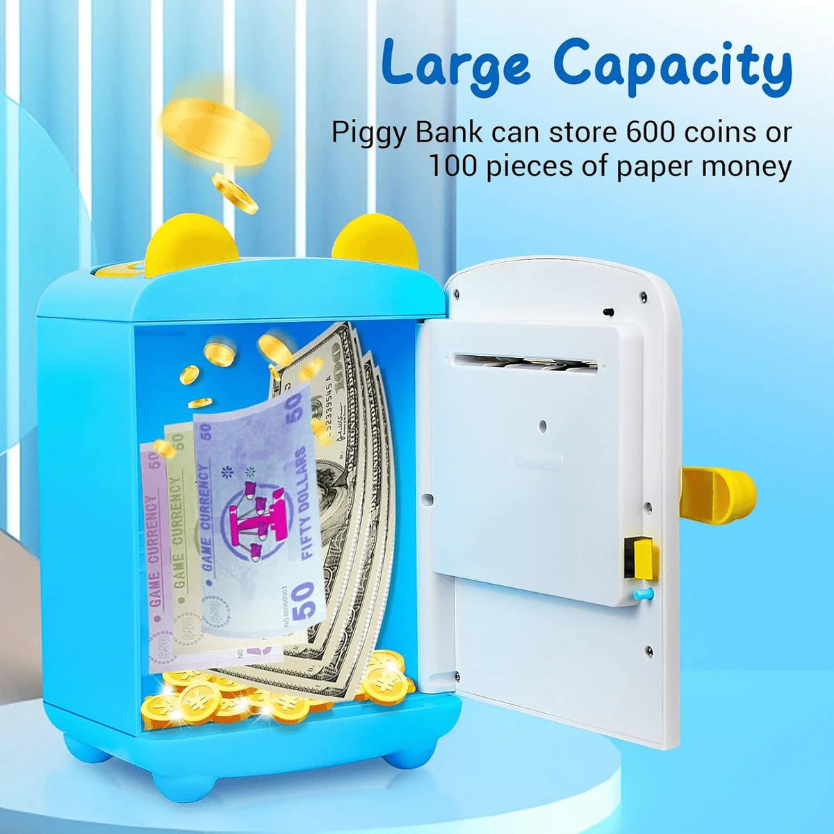 Bear Coded Lock Piggy Bank Colorful Beads Kids Gift Motumal-motumal