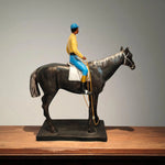 Black Horse Rider Showpiece Handcrafted Indian Home Decor Motumal-motumal