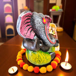 Black Stone Ganesha Idol Pineapple Base Home Decor Motumal-motumal