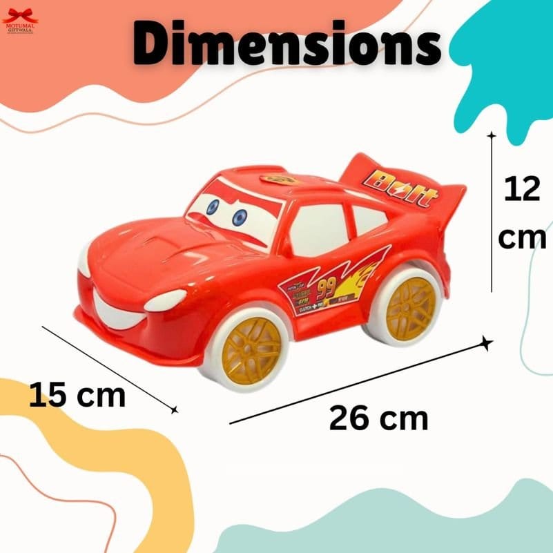 Bolt Speedster Friction Racing Car Toy Kids Colorful Cartoon Motumal-motumal