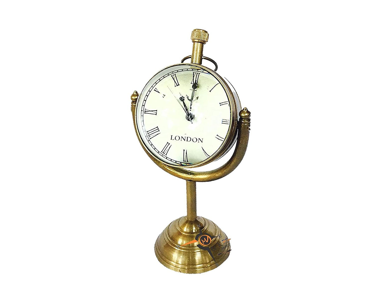 Brass Vintage Desk Clock Nautical Ship Theme Design Motumal-motumal