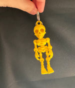 Bright Yellow Skeleton Keychain 3D Printed PLA Accessory Motumal-motumal