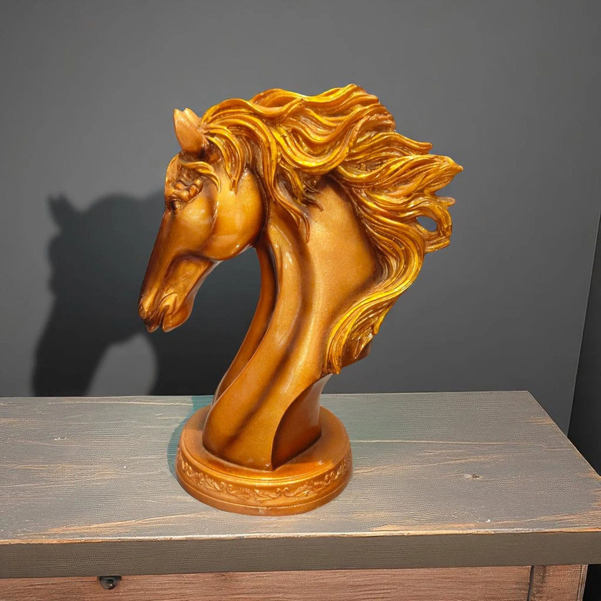 Bronze Glory Horse Head Sculpture Symbol Wisdom Power Motumal-motumal