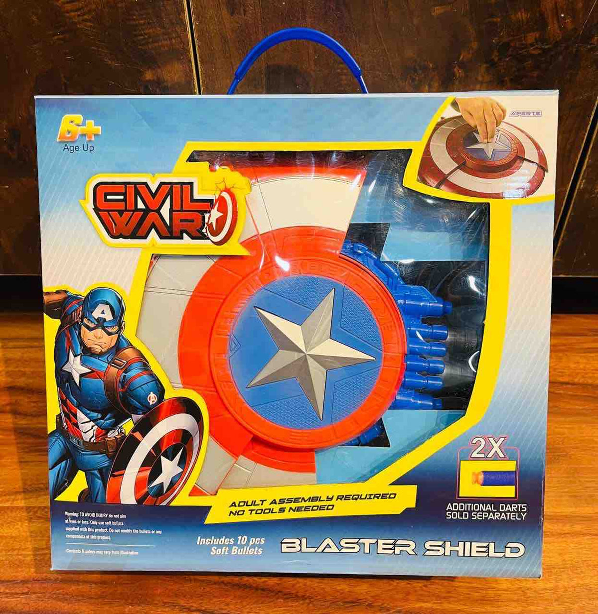 Captain America Shield Blaster Toy 2-in-1 Dart Gun Civil War-motumal
