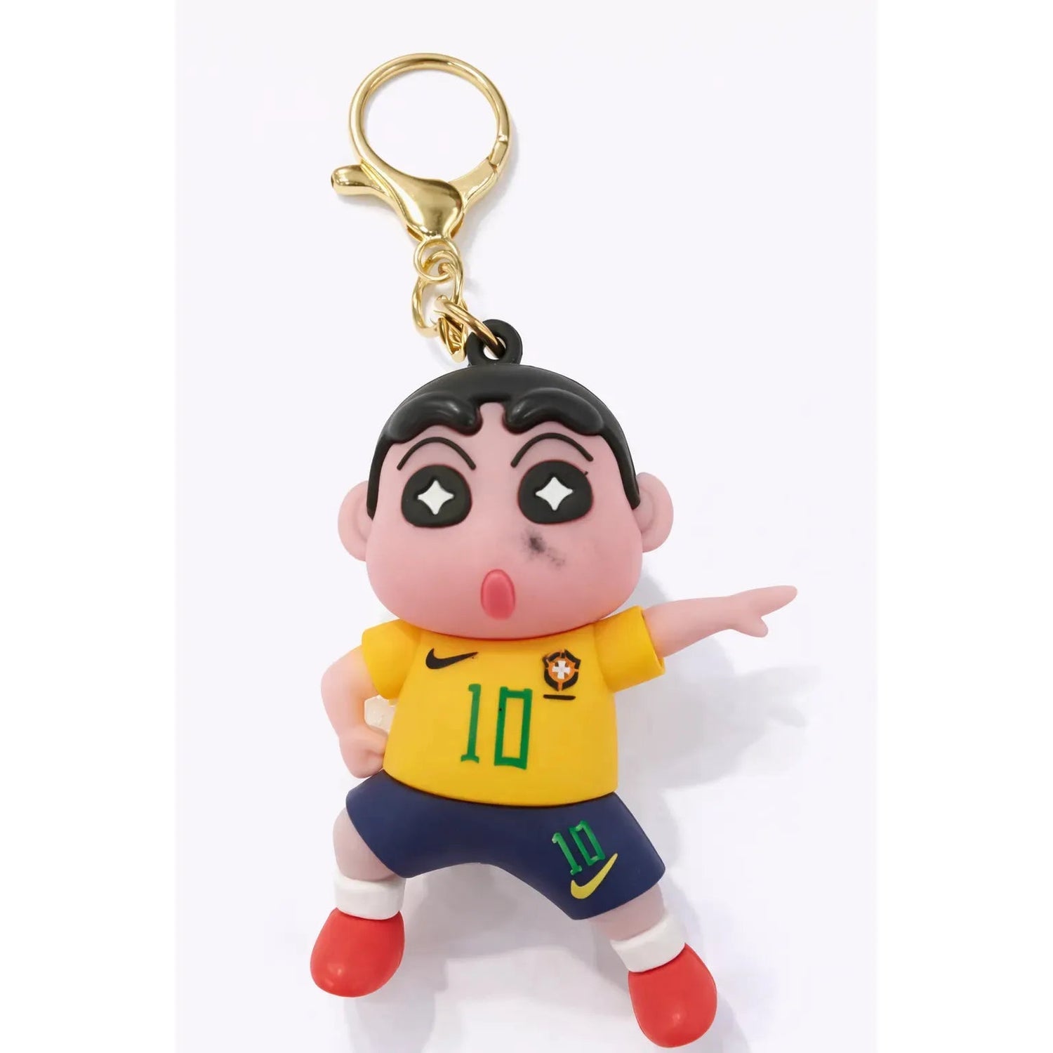 Cartoon Brazilian Soccer Player Keychain Charm Collectible Motumal-motumal