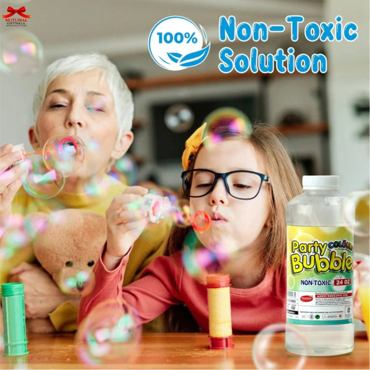 Chanak Bubble Solution Three Bottles 750ml Non Toxic Motumal-motumal