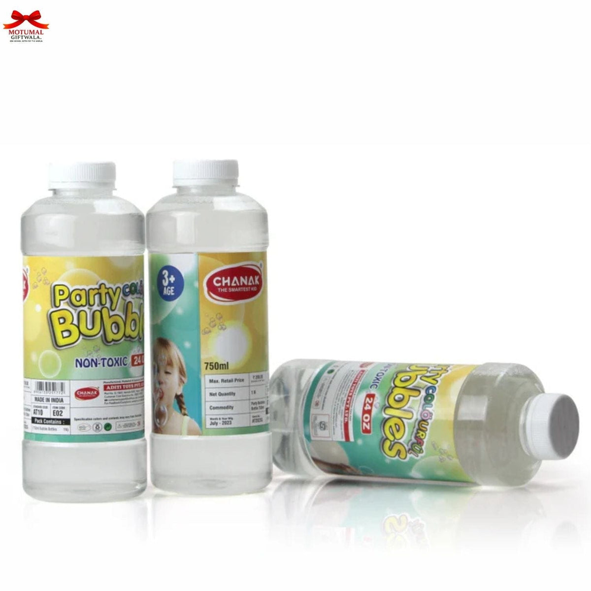 Chanak Bubble Solution Three Bottles 750ml Non Toxic Motumal-motumal