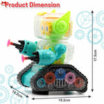 Chanak Gear Robot Car Kids Transparent Lights Music Toy-motumal
