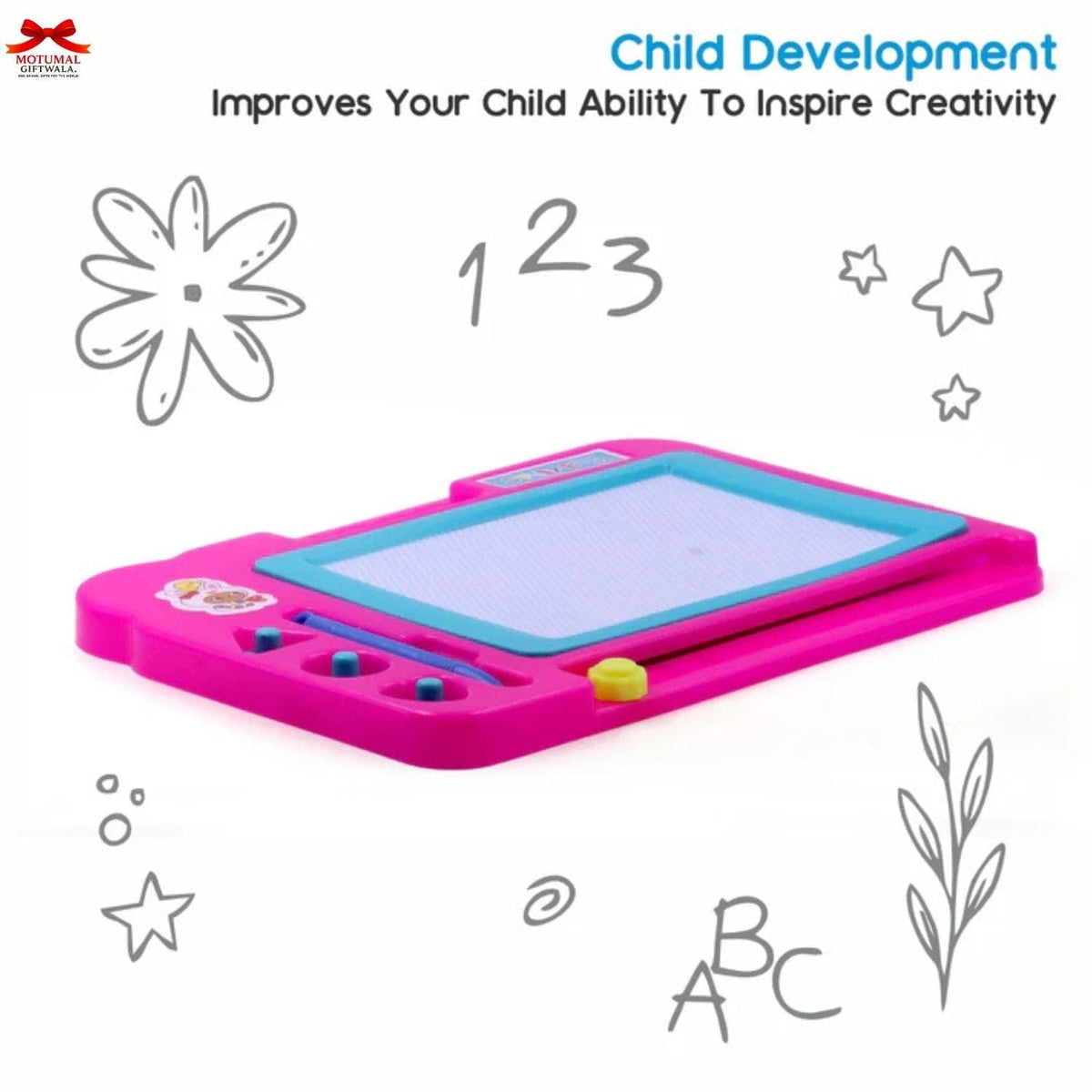 Chanak Magnetic Slate Board 2in1 Writing Drawing Toy-motumal