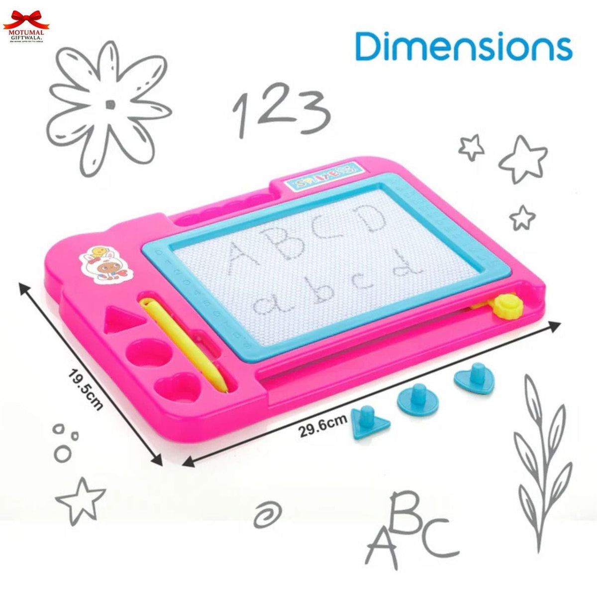 Chanak Magnetic Slate Board 2in1 Writing Drawing Toy-motumal