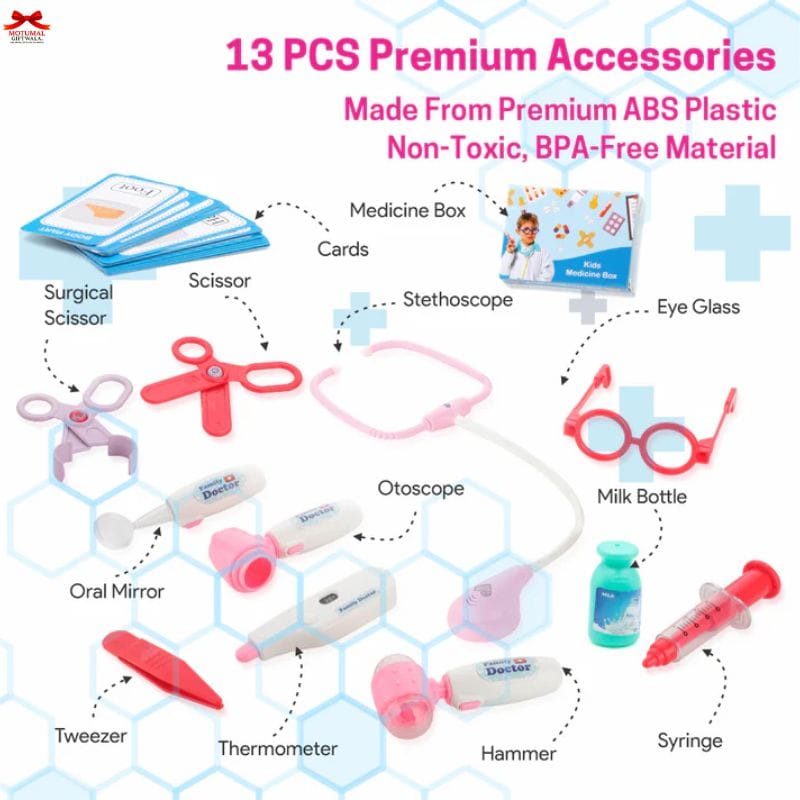 Chanak Premium Doctor Trolley 13 Instruments LED Stethoscope Motumal-motumal