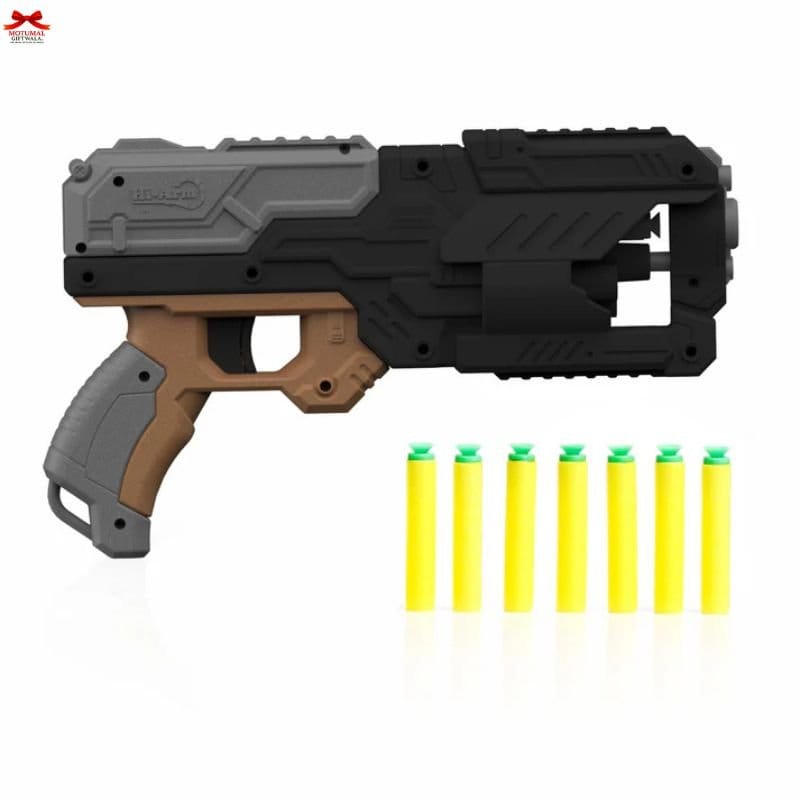 Chanak Six-Dart Rapid Fire Blaster Toy Gun Blue Kids Motumal-motumal