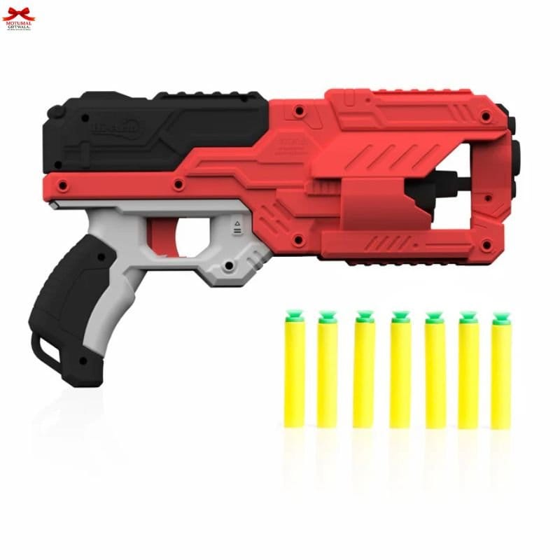 Chanak Six-Dart Rapid Fire Blaster Toy Gun Blue Kids Motumal-motumal