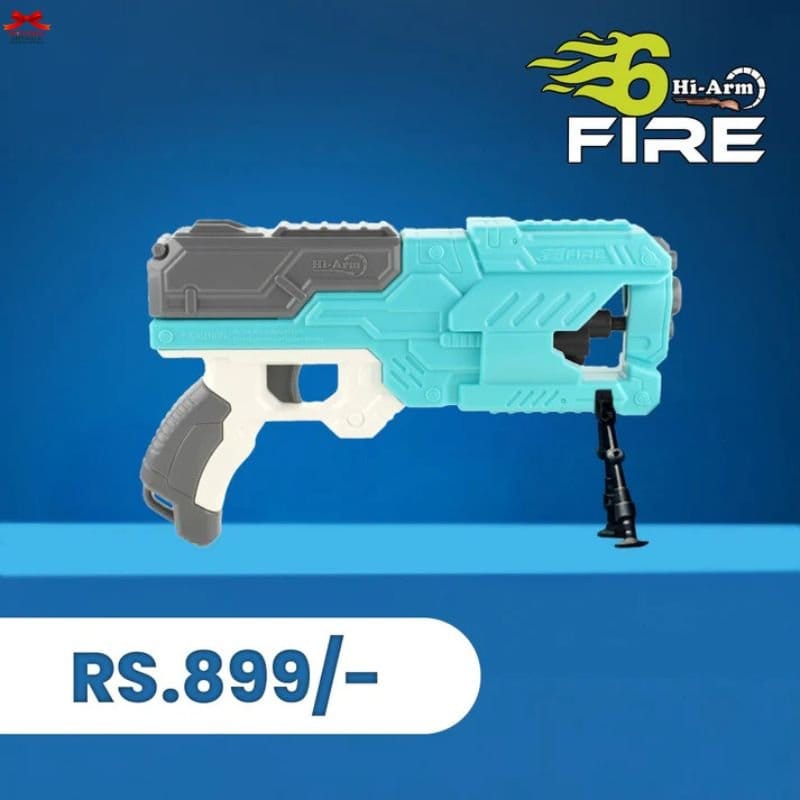 Chanak Six-Dart Rapid Fire Blaster Toy Gun Blue Kids Motumal-motumal