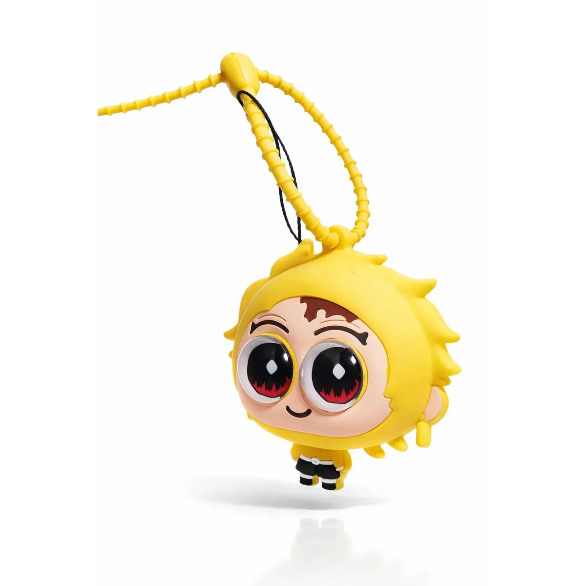 Chibi Yellow Hair Keychain Spiky Cartoon Design Bag Charm Motumal-motumal