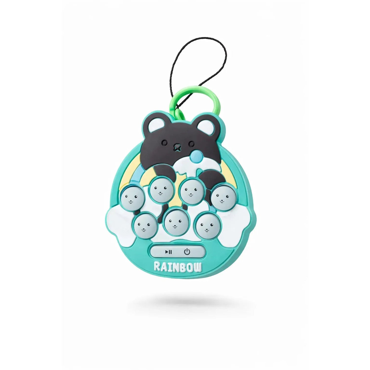Colorful Bear Keychain Rainbow Faces Clip Silicone Toy Motumal-motumal