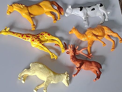 Colorful Jungle Domestic Animal Figures Six Toy Animals Motumal-motumal