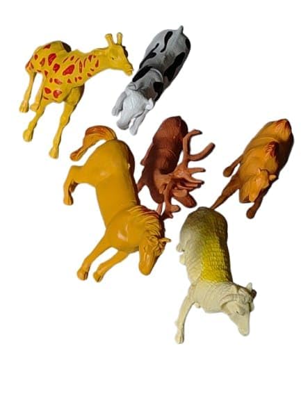 Colorful Jungle Domestic Animal Figures Six Toy Animals Motumal-motumal