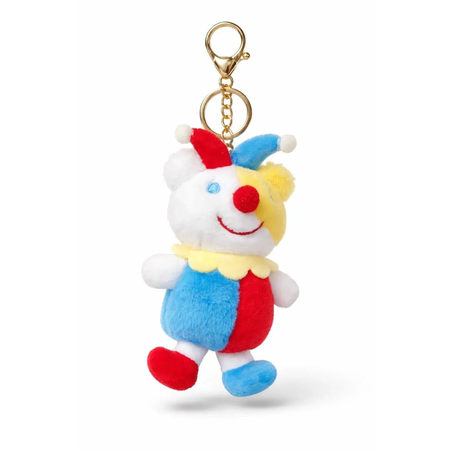 Colorful Plush Clown Keychain Soft Fabric Detail Motumal-motumal