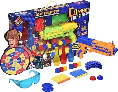 Combat Soft Bullet Blaster Gun Toy Light Sound Projection Motumal-motumal