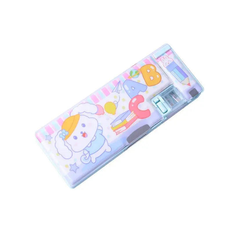 Creative Double-Layer Pencil Case Cartoon Plastic Storage Box Motumal-motumal