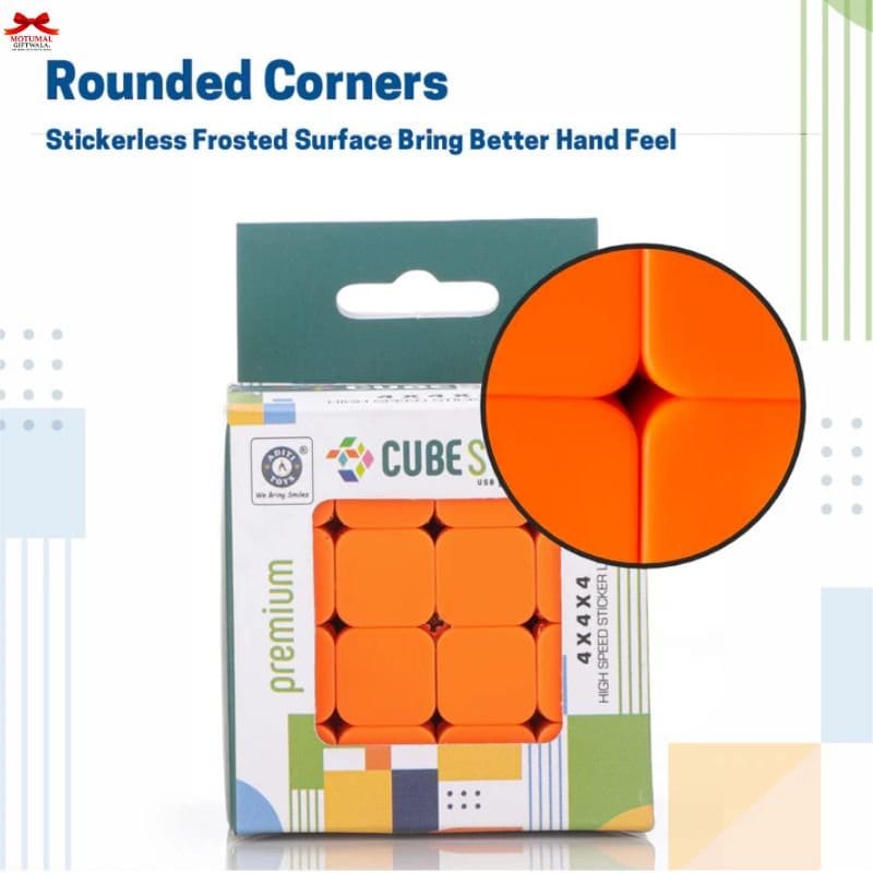 CubeStar 4x4 Speed Cube Stickerless Puzzle Toy Premium Kids Motumal-motumal