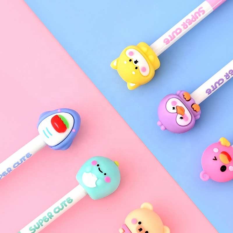 Cute Animal Tops HB Pencils Cartoon Erasers Kids Classroom Motumal-motumal