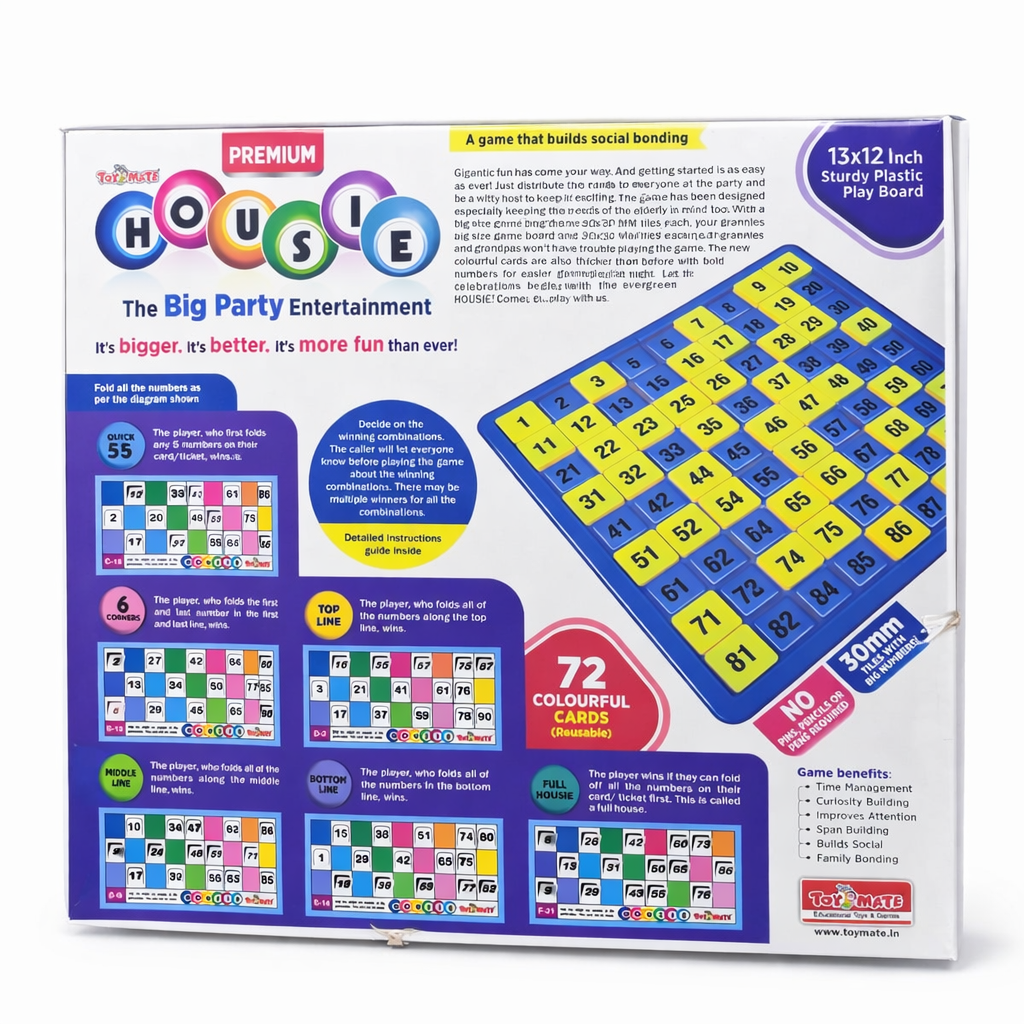 Premium Housie Game Set – 13x12 Inch Board