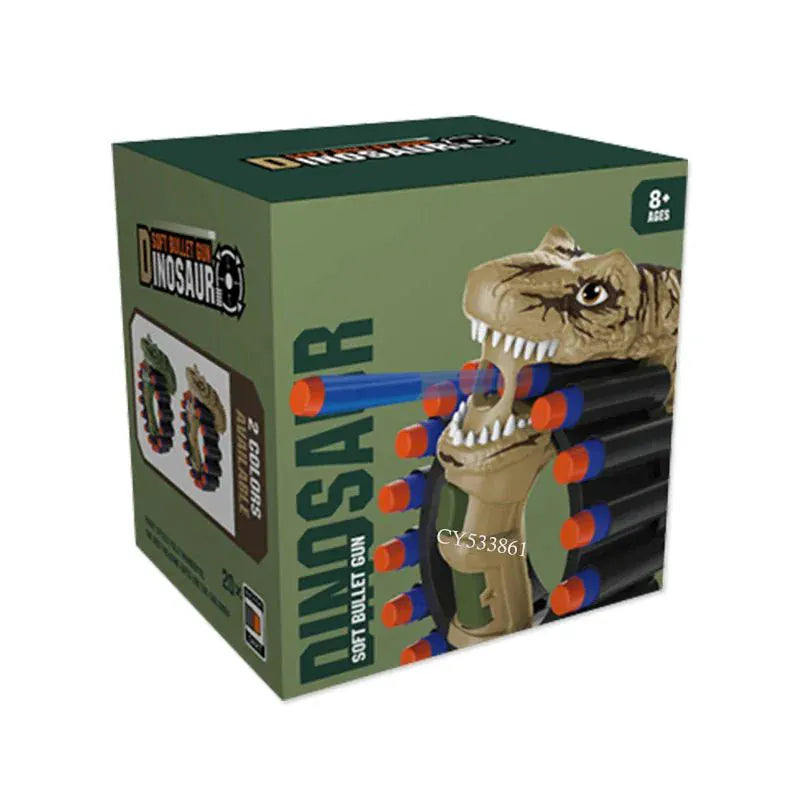 Dinosaur Foam Dart Gun Rotating Drum Safe Outdoor Toy Motumal-motumal