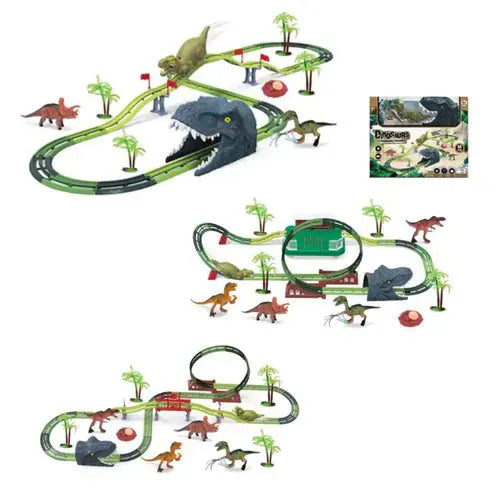 Dinosaur Track Racing Toy Educational Light Sound System Motumal-motumal