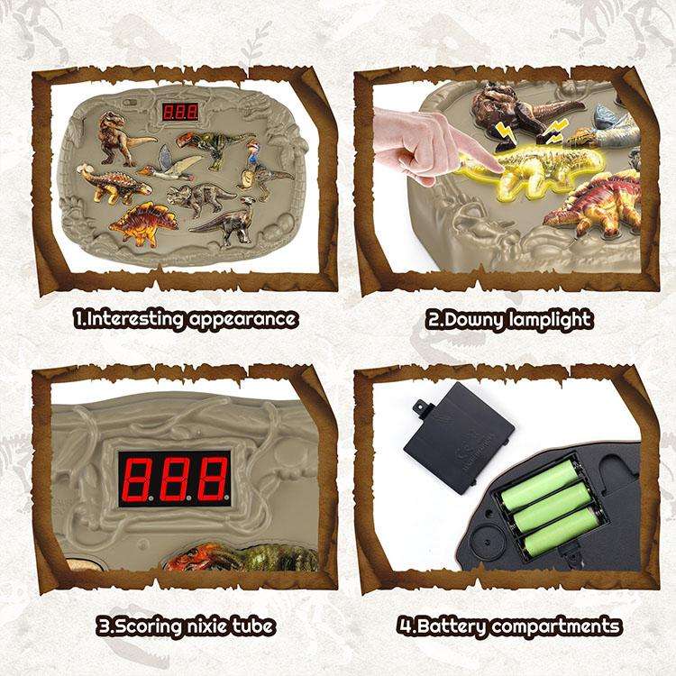 Dinosaur Whack Mole Game Lights Sound Interactive Motumal-motumal