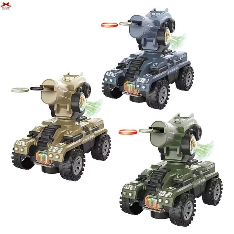 Disk Launcher Tank Toy Lights Sounds Action Battle Motumal-motumal