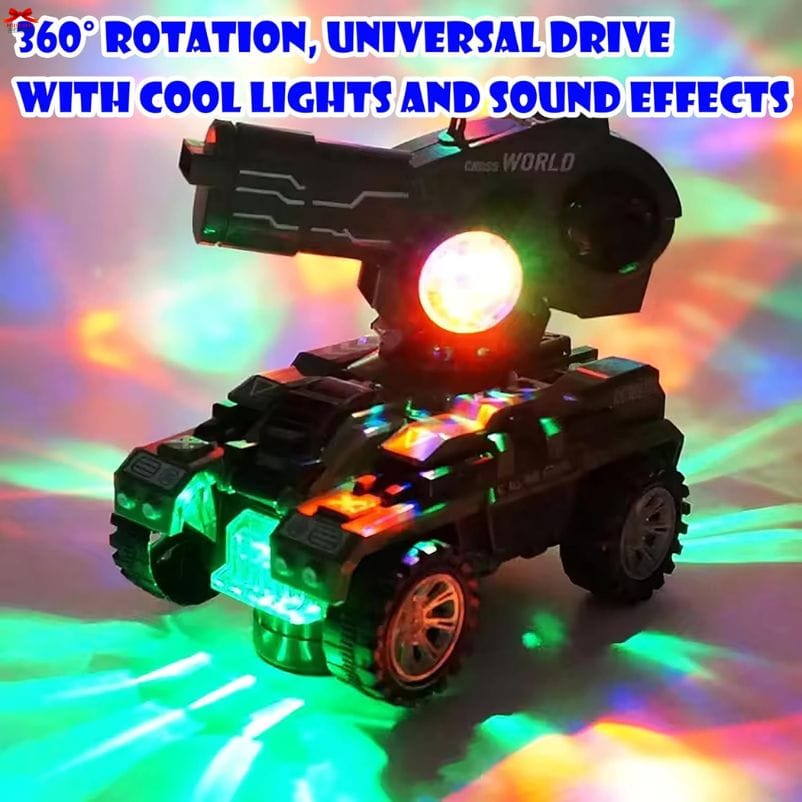 Disk Launcher Tank Toy Lights Sounds Action Battle Motumal-motumal