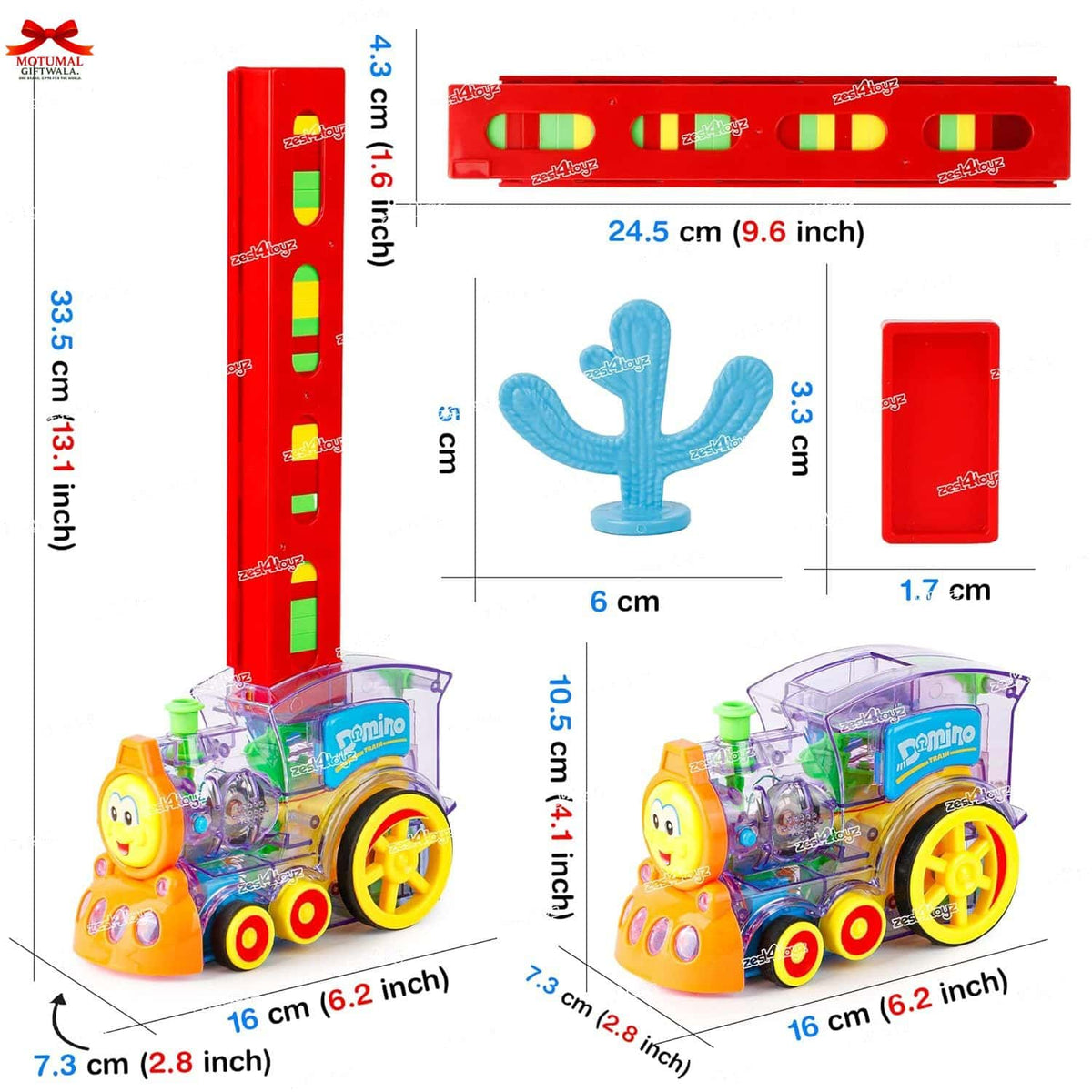 Domino Train Automatic Toy Musical LED Lights Motumal-motumal