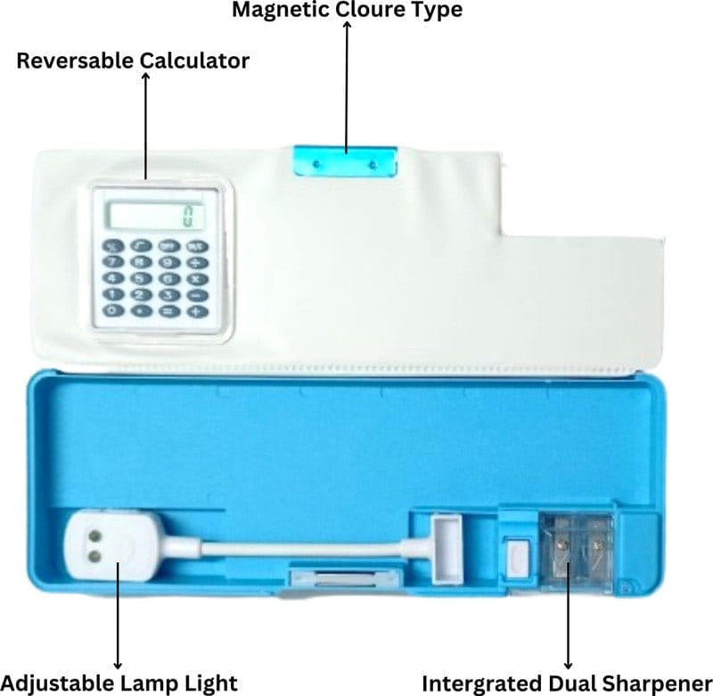 Double Sided Magnetic Geometry Box Calculator Pencil Case Motumal-motumal