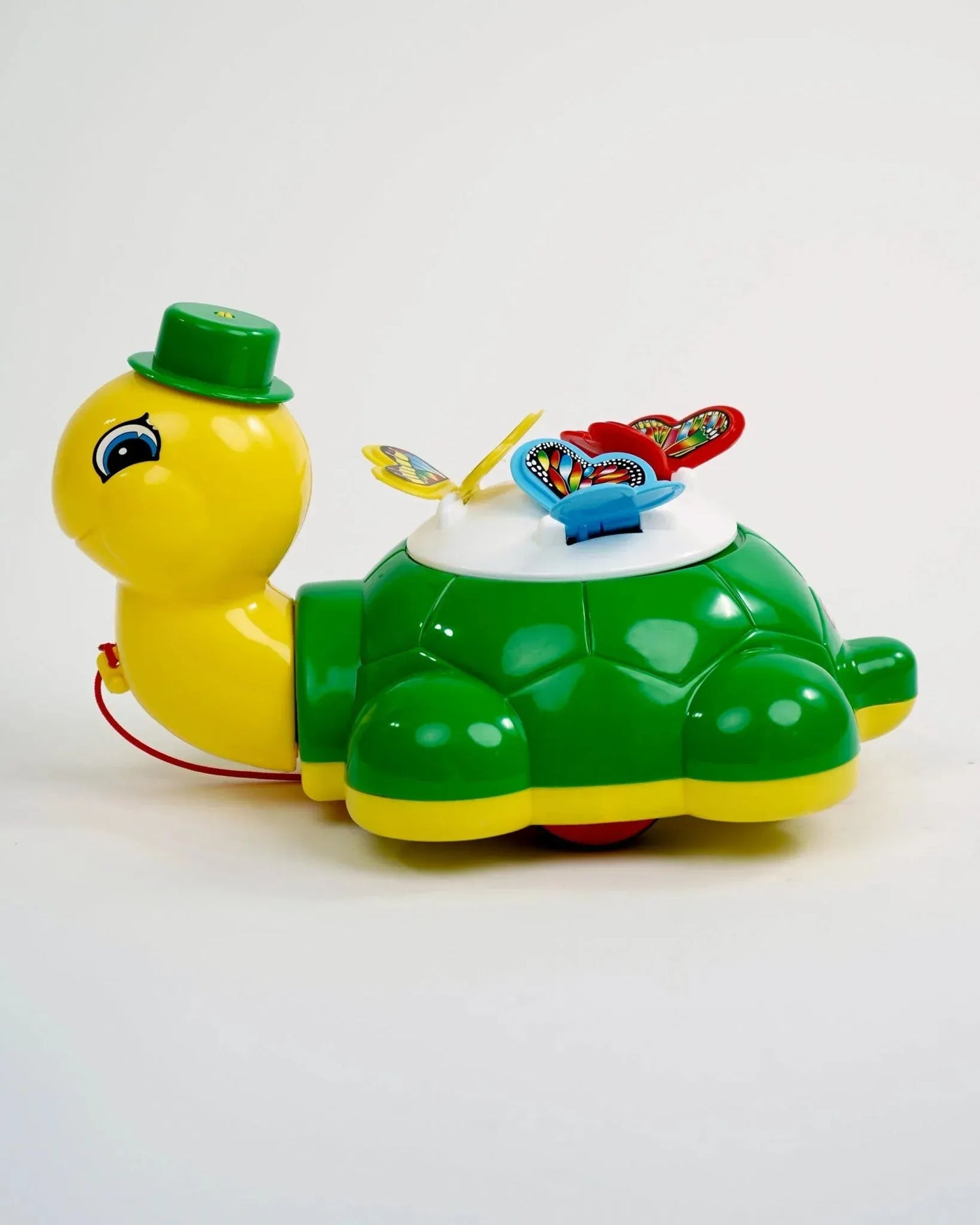 Educational Turtle Musical Pull Along Toy Rotating Butterfly Wings-motumal