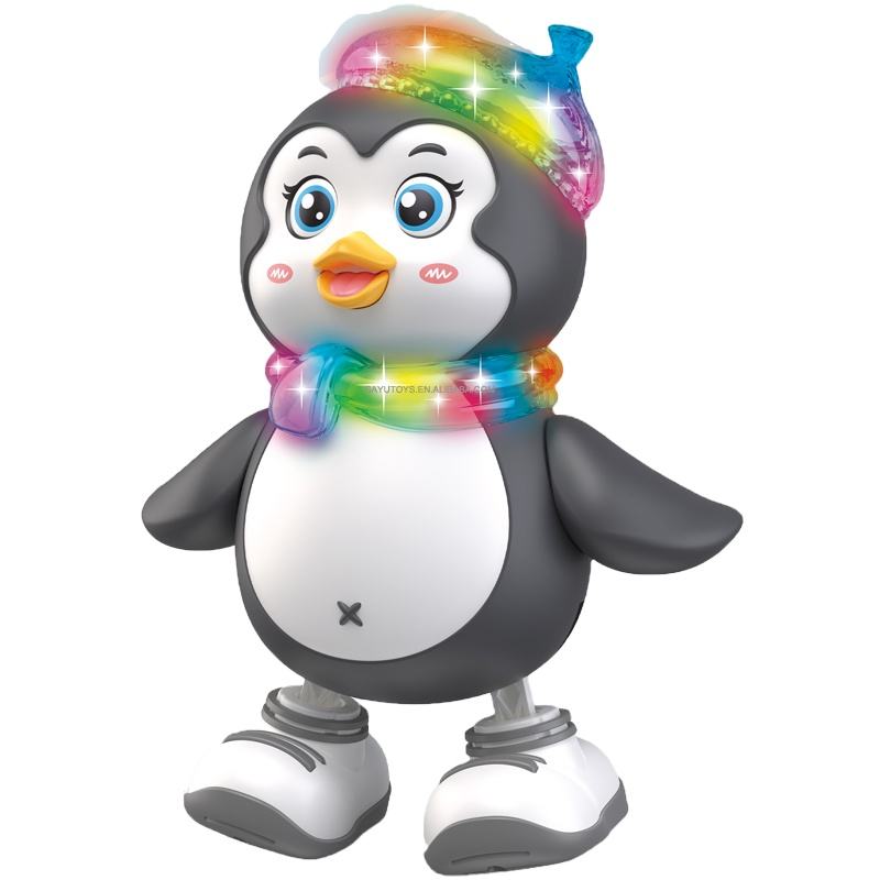 Electric Dancing Penguin Toy Colorful LED Lights Animated Motumal-motumal