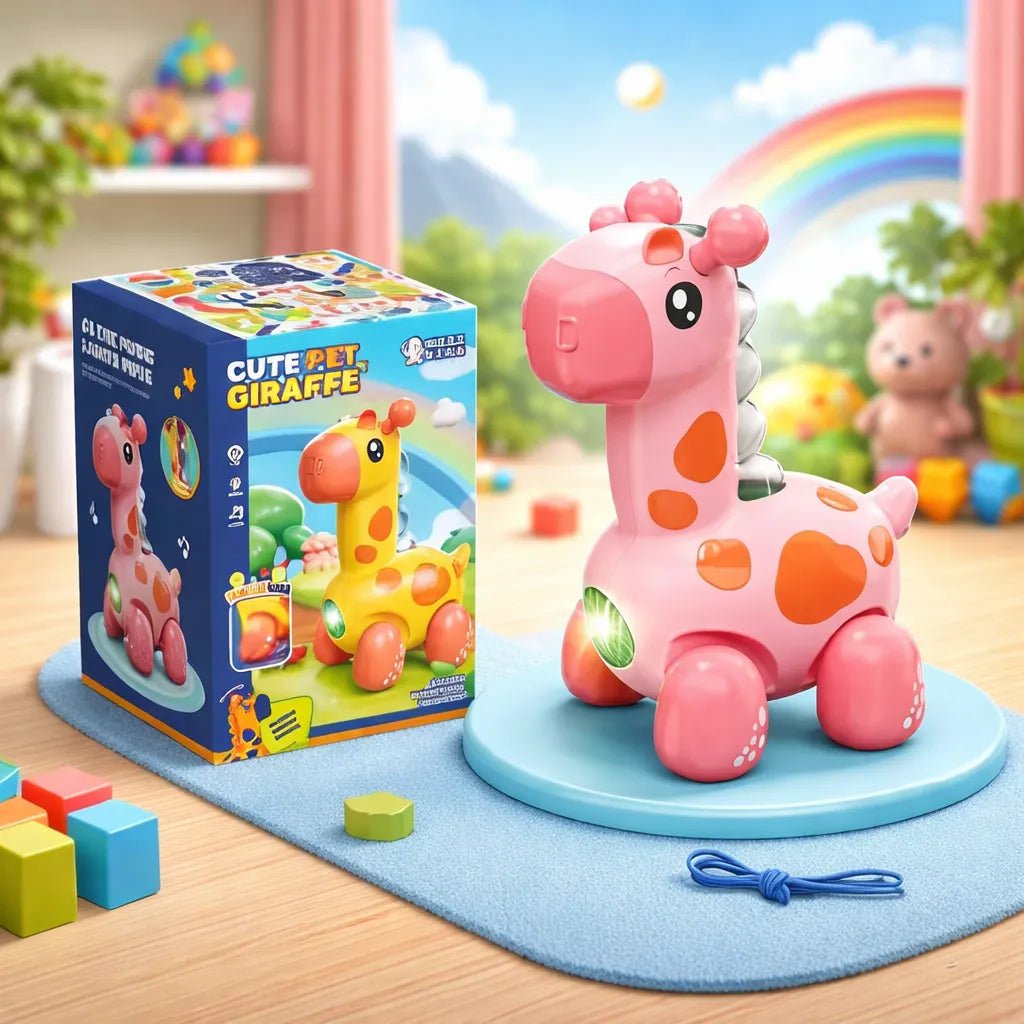 Electric Giraffe Musical Toy Learning Playtime Bright Colors Motumal-motumal